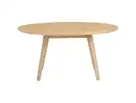 LivingStyles Oringo Commercial Grade Oak Timber Round Coffee Table, 90cm offer