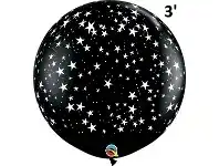 The Party People Shop Balloon - Latex 3' Print Stars Black offer