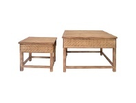 LivingStyles Ubud 2 Piece Wooden Square Coffee Table Set, 73cm offer