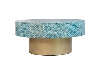 LivingStyles Goa Seashell Inlay Round Coffee Table, 90cm offer