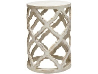 LivingStyles Nadia Trellis Mango Wood Round Side Table offer