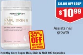 Chemist Warehouse Healthy Care Super Hair, Skin & Nail 100 Capsules offer