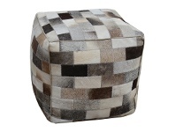 LivingStyles Tavaux Cowhide Patchwork Square Pouf offer