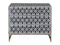 LivingStyles Chelsea Hand Crafted Bone Inlay 3 Drawer Chest offer