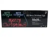 The Party People Shop Merry Christmas Sign, LED - Green offer