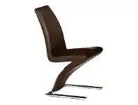LivingStyles Kuroki Z Shape Vinyl Dining Chair, Brown offer