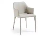 LivingStyles Danya PU Leather Dining Armchair, Pearl offer