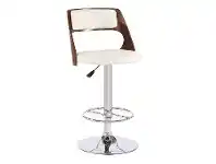 LivingStyles Olso Gas Lift Swivel Bar Stool, Walnut / White offer