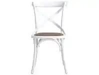 LivingStyles Cottrell Commercial Grade Wooden Cross Back Dining Chair, Set of 2, White offer