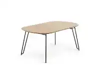 LivingStyles Lorenz Wood & Steel Oval Extendable Dining Table, 140-220cm offer