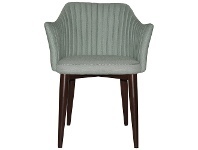 LivingStyles Coogee Commercial Grade Gravity Fabric Dining Armchair, Metal Leg, Cloud / Walnut offer