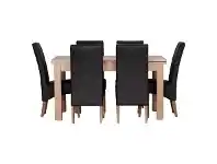 LivingStyles Conover 7 Piece Tasmanian Oak Timber Extendable Dining Table Set, 150-250cm offer