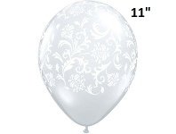 Balloon - Latex Print 11" Damask Clear