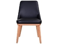 LivingStyles Mycoros Leather Dining Chair, Black / Natural offer