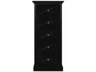 LivingStyles Sorrento Wooden 5 Drawer Lingerie Tallboy, Black offer