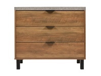 LivingStyles Atlanta 3 Drawer Dresser, Concrete Grey / Natural offer