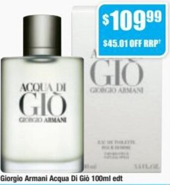 Chemist Warehouse Giorgio Armani Acqua Di Giò 100ml Edt offer