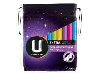 BIG W U by Kotex Extra with Wings Pads 10 Pack - Overnight offer