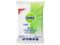 Chemist Warehouse Dettol Hands and Surface 2 in 1 Antibacterial Wipes 15pk offer
