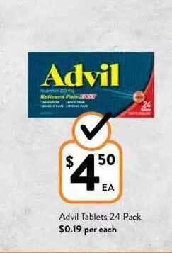 Foodworks Advil tablets 24 pack offer