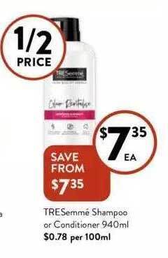 Foodworks Tresemmé shampoo or conditioner 940ml offer