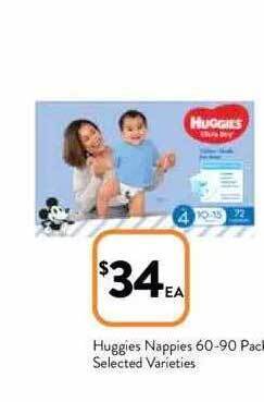 Foodworks Huggies nappies 60-90 pack offer