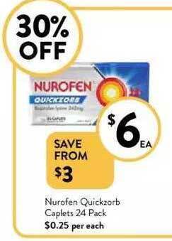 Foodworks Nurofen quickzorb caplets 24 pack offer