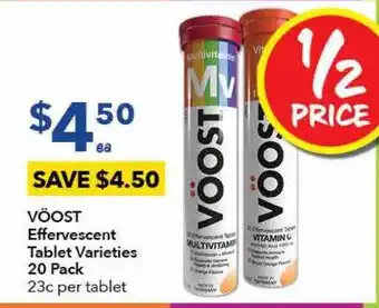 Vöost effervescent tablet varieties 20 pack