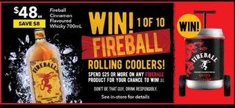 Ritchies Fireball cinnamon flavoured whisky offer