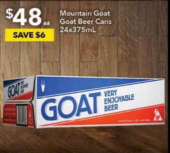 Mountain goat goat beer cans