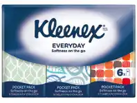 Kleenex Everyday Pocket Pack Facial Tissues 8 Sheets x 6 Pack