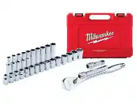 Milwaukee 1/2" Dr. 28 Pc Ratchet & Socket Set