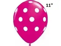 The Party People Shop Balloon - Latex Print 11" Polka Dots Berry & White offer