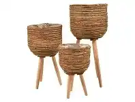 LivingStyles Wistar 3 Piece Banana Leaf Planter Stand Set offer