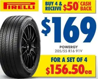 Bob Jane T-Marts Pirelli Powergy Set of 4 offer