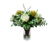 LivingStyles Warrego Artificial Protea & Pincushion Arrangement in Vase, 72cm offer