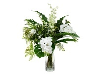 LivingStyles Satine Artificial Mixed Orchid Arrangement in Vase, 95cm offer