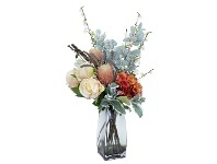 LivingStyles Loretta Artificial Hydrangea & Banksia Arrangement in Vase, 80cm offer