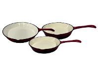 Harris Scarfe Smith+Nobel Traditions Cast Iron Frypans Red offer