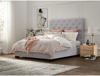 Memphis Diamond Stitched Queen Bed Frame