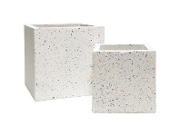 LivingStyles Rivka 2 Piece Terrazzo Square Cube Pot Set offer