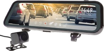 Autobarn Gator 9” clip on rear view mirror with reverse monitor & dash cam offer