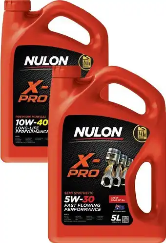 Autobarn Nulon x-pro 10w40 & 5w30 performance engine oil 5l offer
