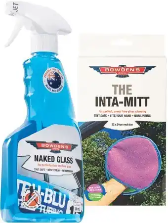 Autobarn Bowden's own naked glass 500ml & the inta-mitt offer