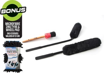 Autobarn Streetwize 3 piece sheepskin wheel brush set offer