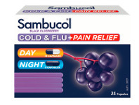 Coles Sambucol Cold & Flu + Pain Relief Capsules 24 Pack offer