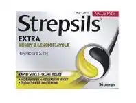 Chemist Warehouse Strepsils Extra Honey Lemon Lozenges 36 Pack offer