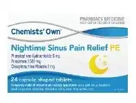 PharmaSave Chemists’ Own Nightime Sinus Pain Relief PE 24 Caplets offer