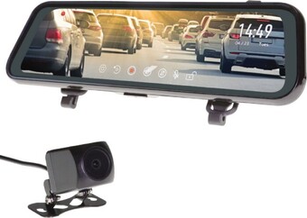 Autopro Gator 9" clip on rear view mirror with reverse monitor & dash cam offer