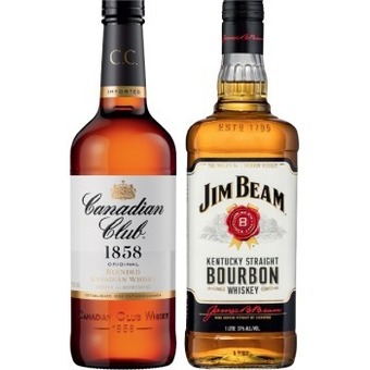 IGA Canadian club whisky or jim beam white label bourbon 1 litre offer